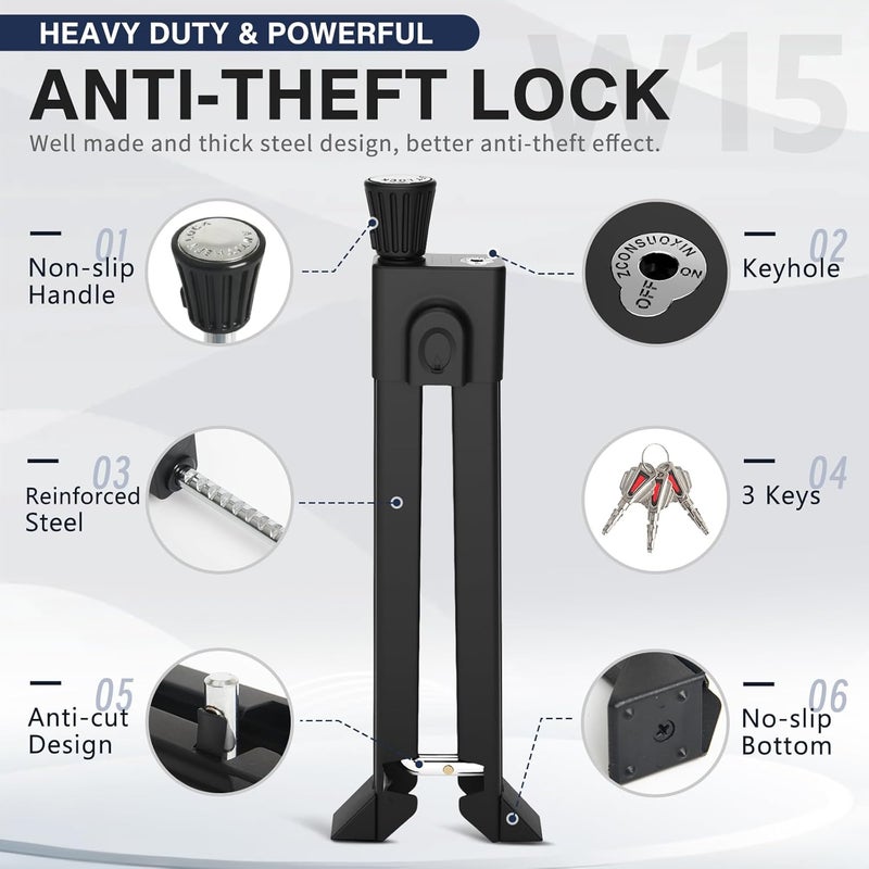 Kernel Brake Pedal Lock, Car Anti Theft Device, Heavy-Duty Car Theft Prevention Device, Universal Car Clutch Pedal Lock for Car Truck SUV Van Security with 3 Keys(W15) - Image 3